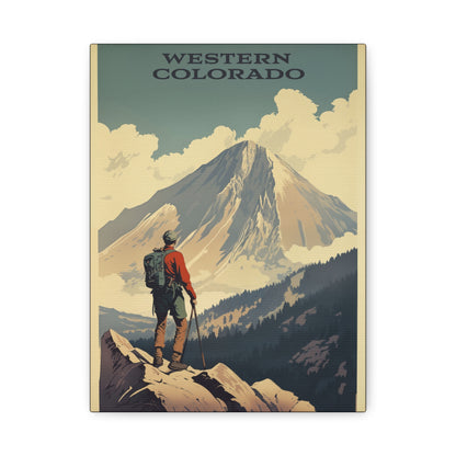 "Western Colorado Hiking Poster - Mountain Adventure Matte Stretched Canvas Wall Art" Matte Canvas, Stretched, 1.25"