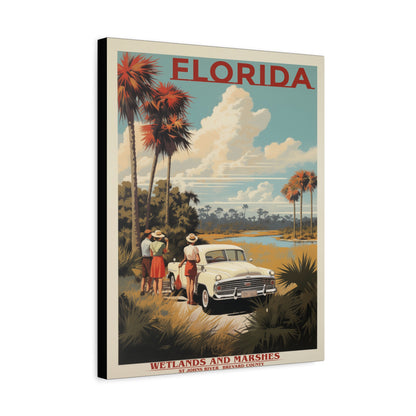 Florida Wetlands St. Johns River Vintage Canvas | Stretched Canvas