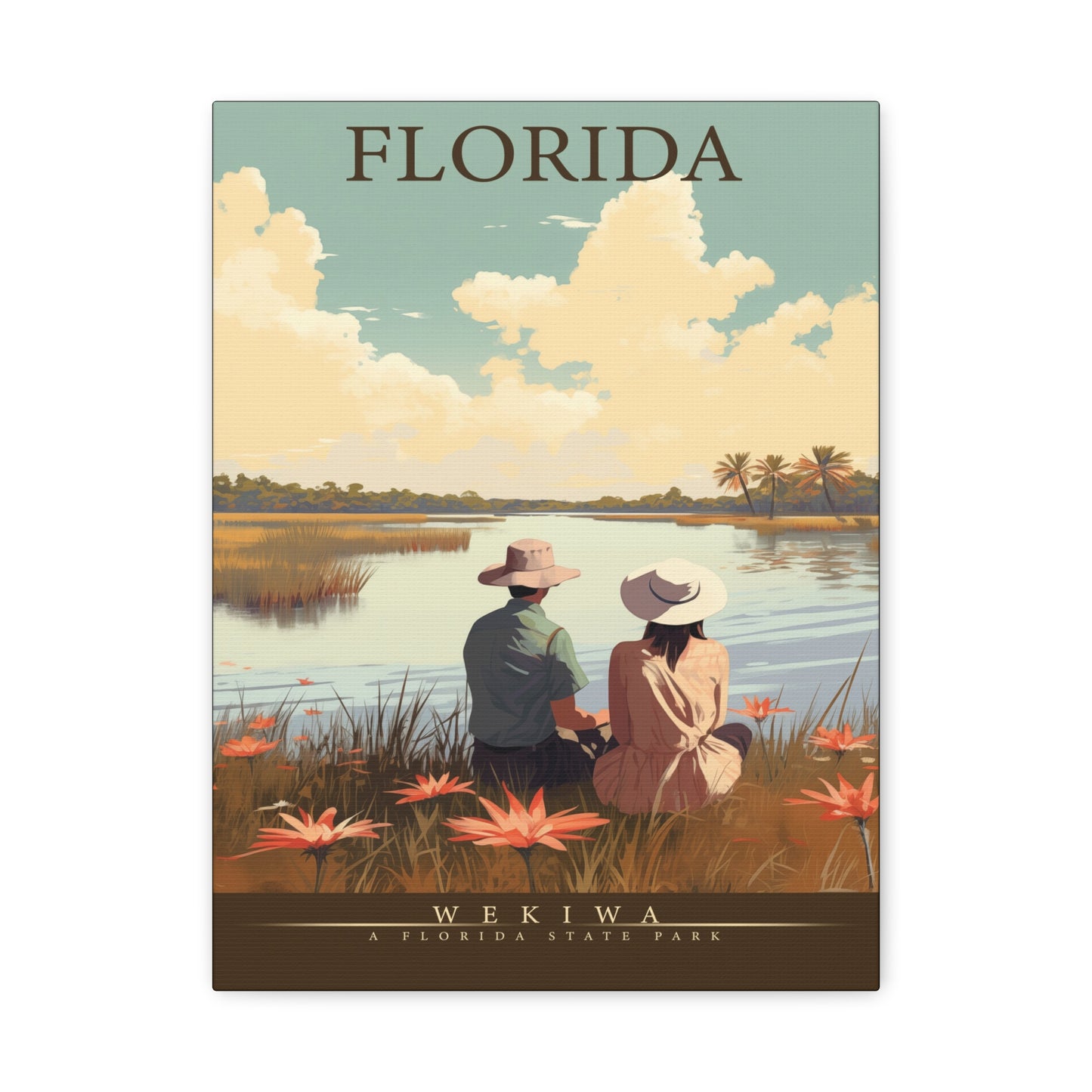 "Vintage Florida Wekiwa State Park Poster - Matte Canvas Stretched Wall Art" Matte Canvas, Stretched, 1.25"
