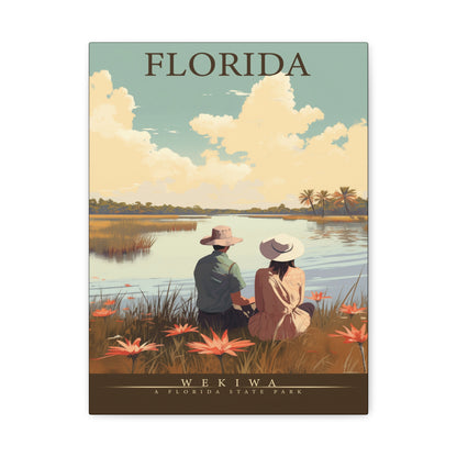 "Vintage Florida Wekiwa State Park Poster - Matte Canvas Stretched Wall Art" Matte Canvas, Stretched, 1.25"