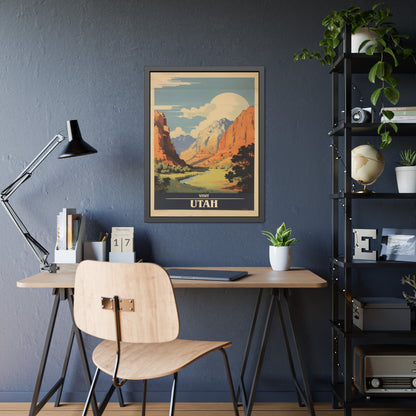 Utah Vintage Travel Poster — Framed Wall Art