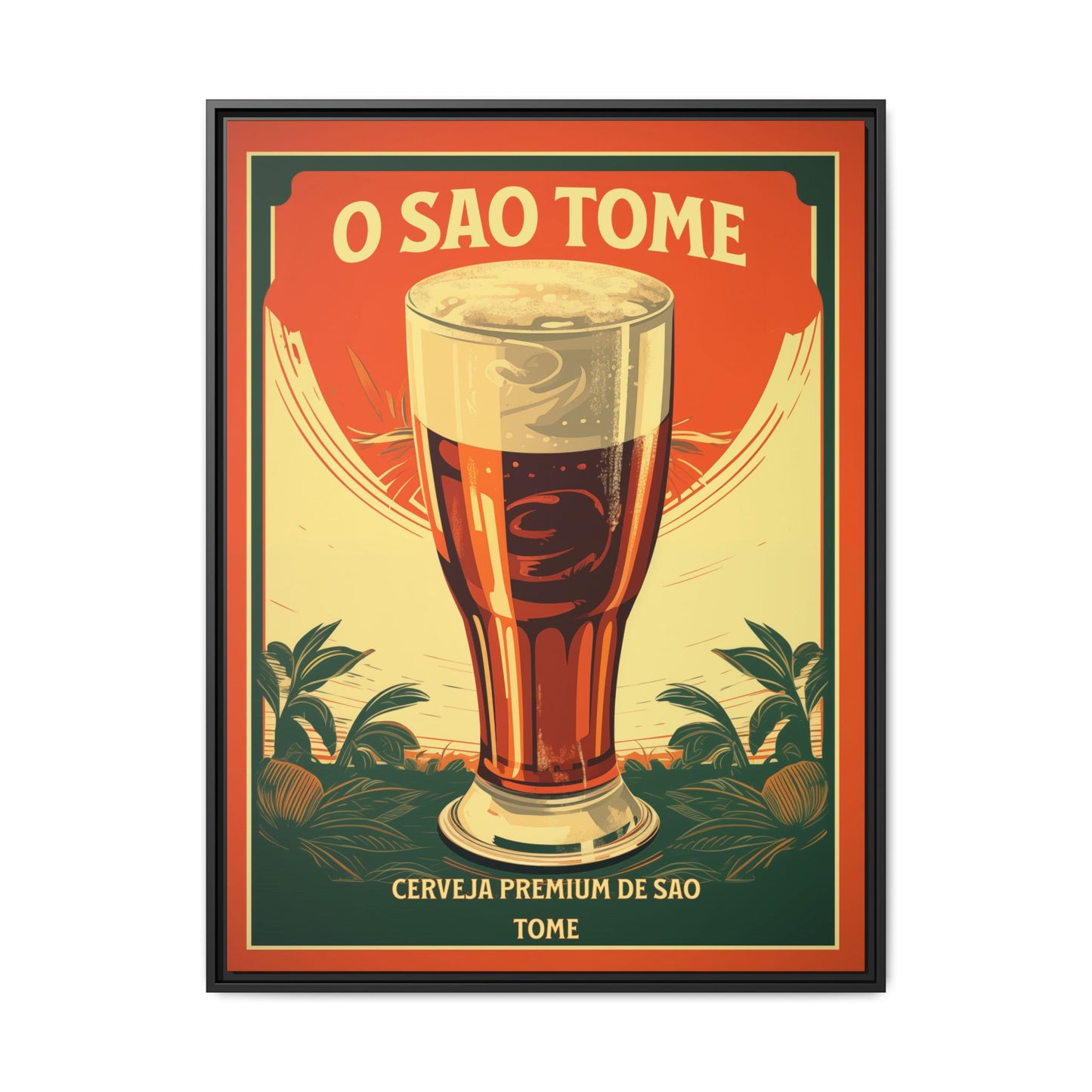 "O São Tomé - Premium Beer of São Tomé (Saint Thomas) | Matte Canvas with Black Frame"