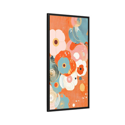 Framed Floral Canvas Art Print — Colorful Abstract Blooms