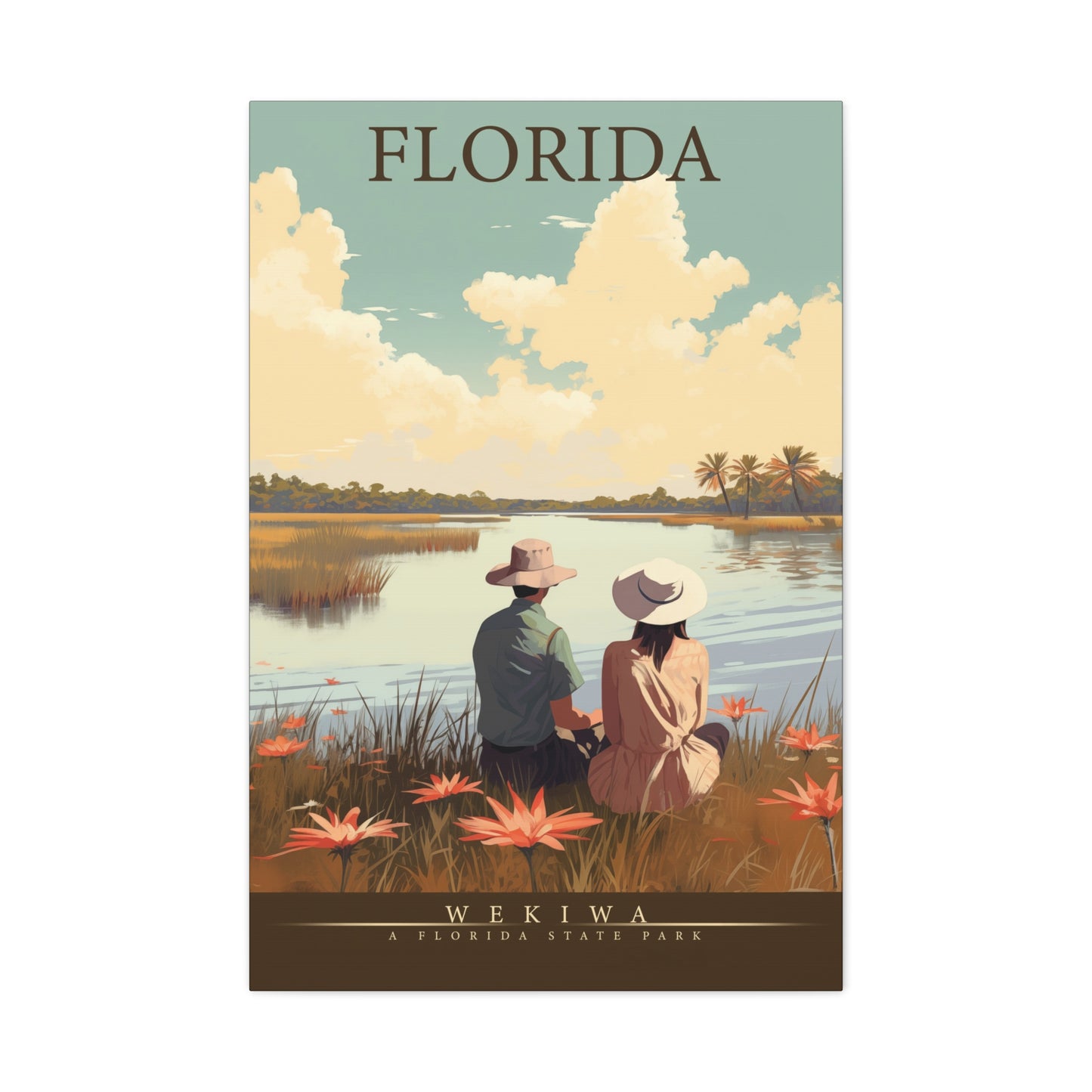"Vintage Florida Wekiwa State Park Poster - Matte Canvas Stretched Wall Art" Matte Canvas, Stretched, 1.25"