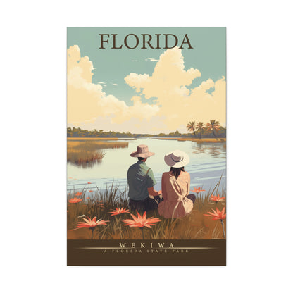 "Vintage Florida Wekiwa State Park Poster - Matte Canvas Stretched Wall Art" Matte Canvas, Stretched, 1.25"