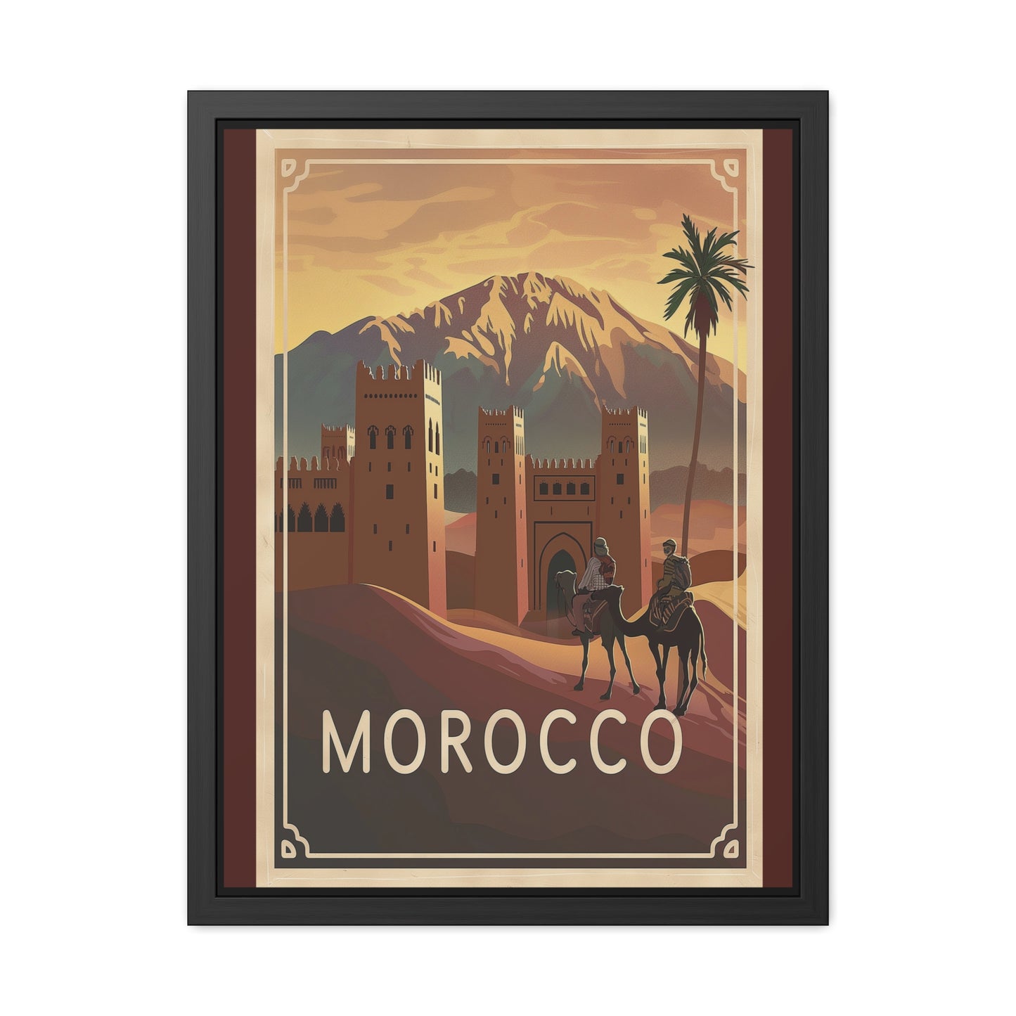 Framed Morocco Travel Poster — Vintage Desert Wall Art_M