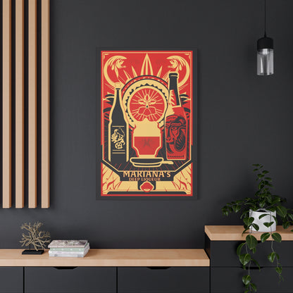 "Vintage Mariana's Deep Liqueur Poster - Frameless Stretched Matte Canvas Wall Art" Matte Canvas, Stretched, 1.25"
