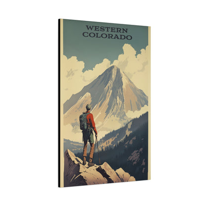 "Western Colorado Hiking Poster - Mountain Adventure Matte Stretched Canvas Wall Art" Matte Canvas, Stretched, 1.25"