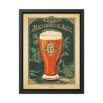 Vintage Beer Poster - Magyarország Szíve (Heart of Hungary) Art Print (Hungarian Language) Framed Posters