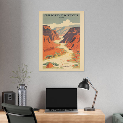 "Vintage Grand Canyon Poster - Scenic Canyon River Tour Retro Travel Art", Classic Stretched Canvas