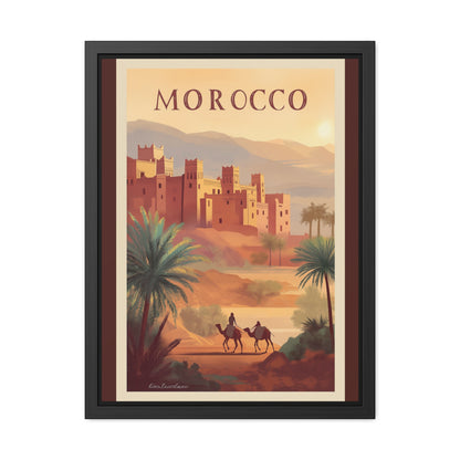 Morocco Travel Poster — Framed Vintage Desert Wall Art_M