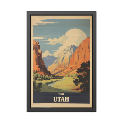 Utah Vintage Travel Poster — Framed Wall Art