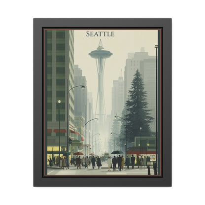 Seattle Vintage Travel Poster — Framed Paper Poster