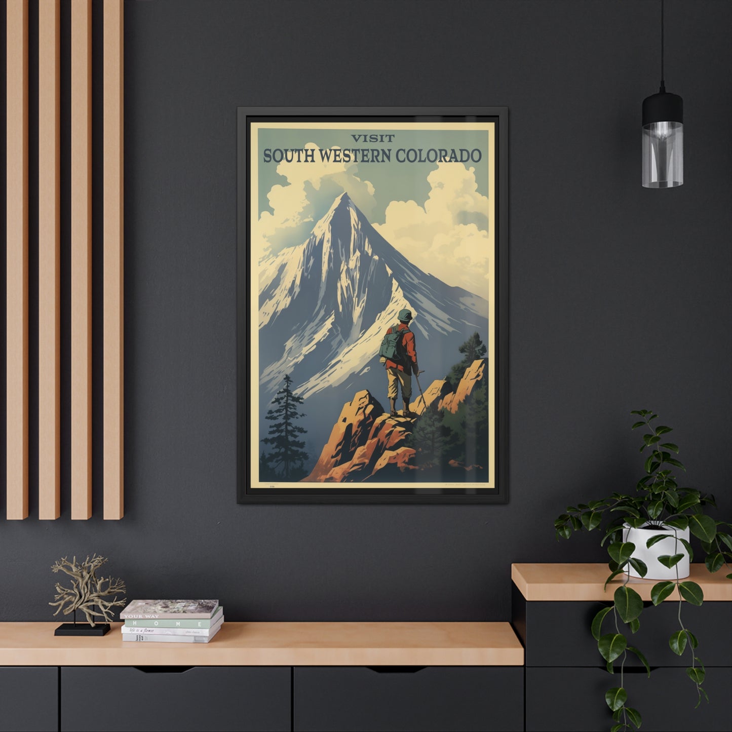 Vintage Colorado Travel Poster - 'Visit South Western Colorado' Mountain Adventure Art Framed Posters