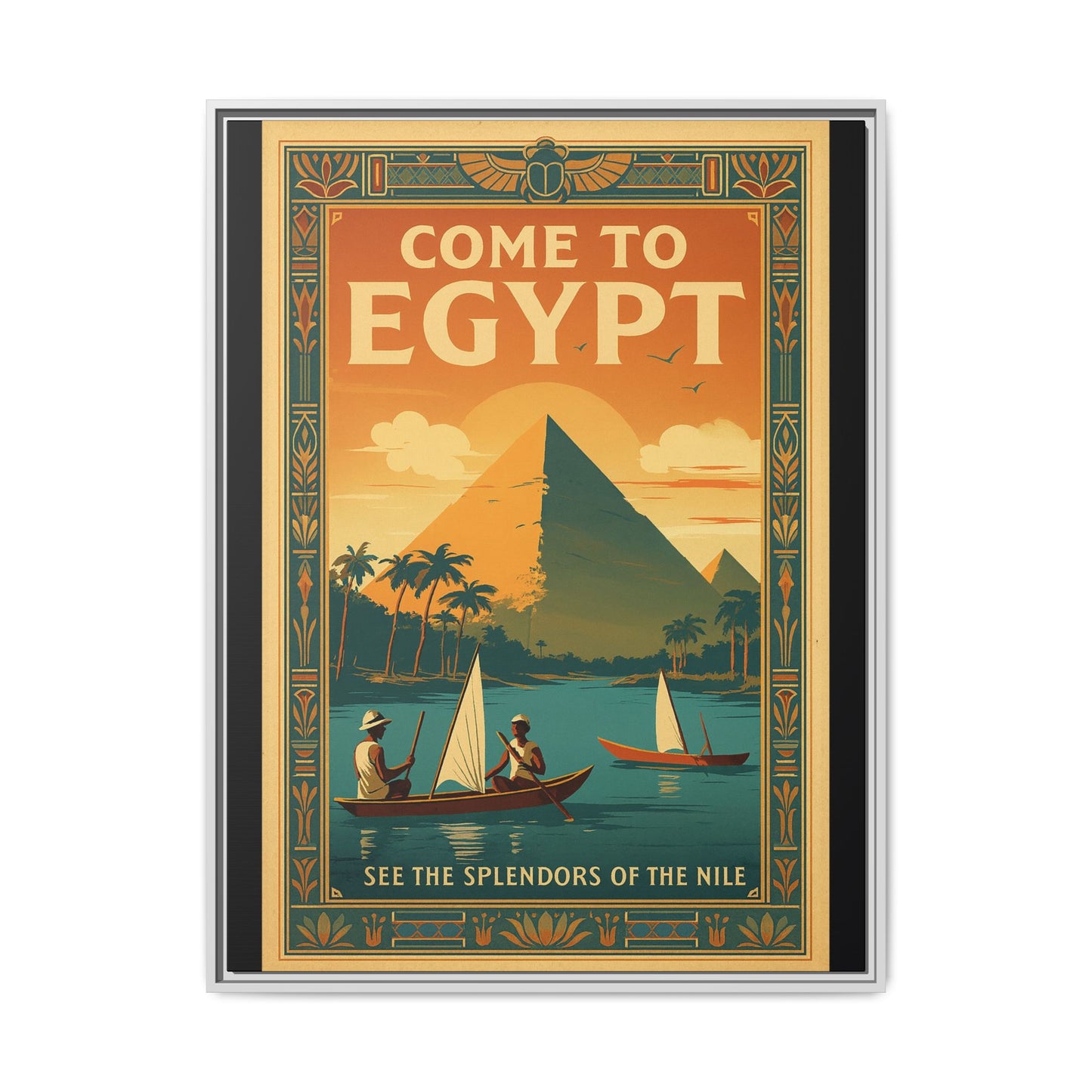 Come to Egypt — Vintage Nile Matte Canvas Print (Framed)