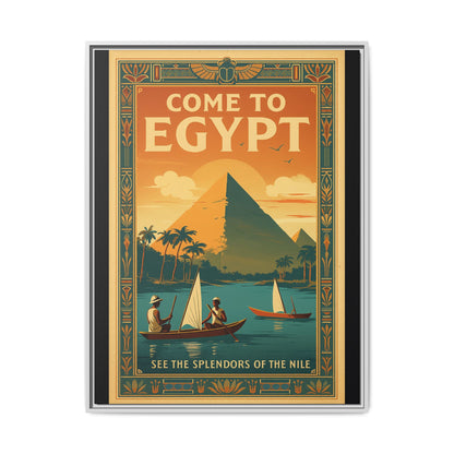 Come to Egypt — Vintage Nile Matte Canvas Print (Framed)