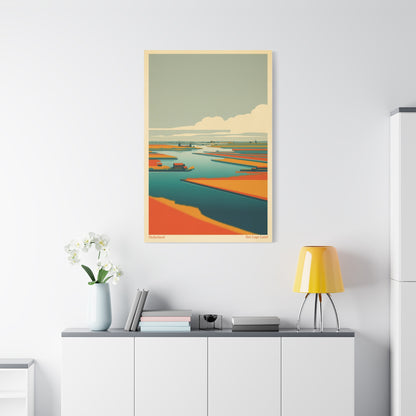 Het Lage Land 3 Vintage Netherlands Landscape Poster | Framed Canvas Print