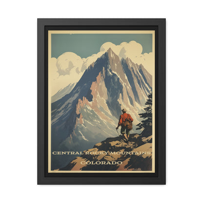 Vintage Colorado Poster - Central Rocky Mountains Adventure Art Framed Posters