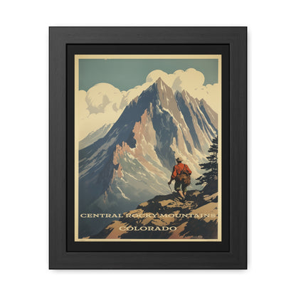 Vintage Colorado Poster - Central Rocky Mountains Adventure Art Framed Posters