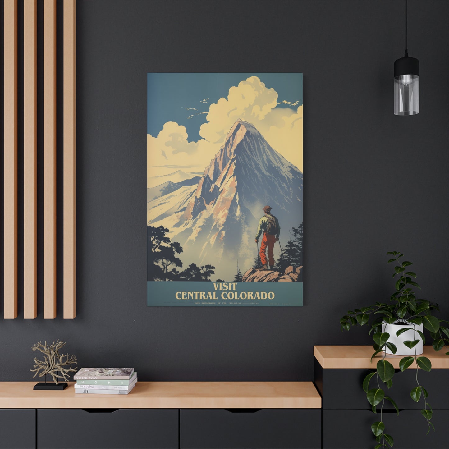 "Visit Central Colorado Poster - Matte Stretched Canvas Wall Art" Matte Canvas, Stretched, 1.25"