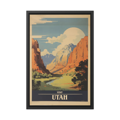 Vintage Utah Poster - Iconic Landscape of Zion National Park Art Print Framed Posters