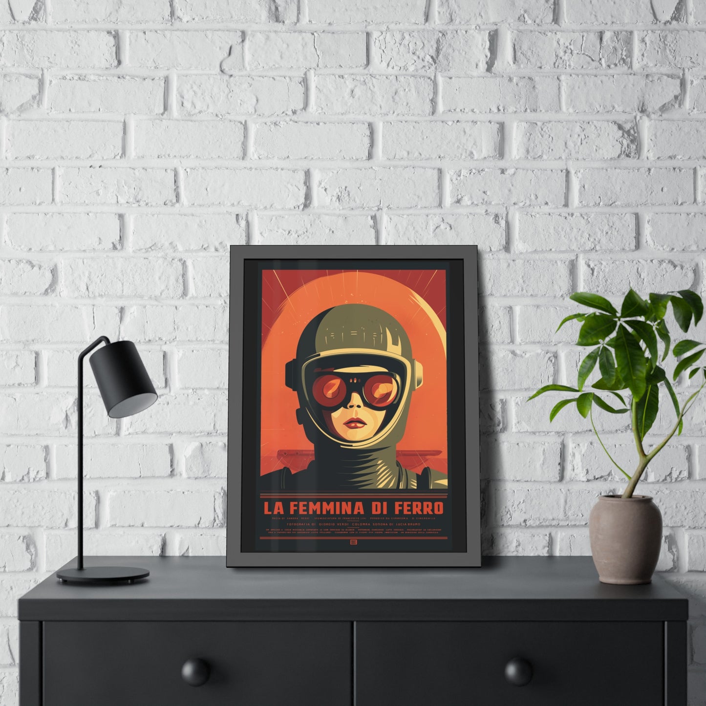 Framed Poster — La Femmina di Ferro Retro Sci‑Fi Art Print
