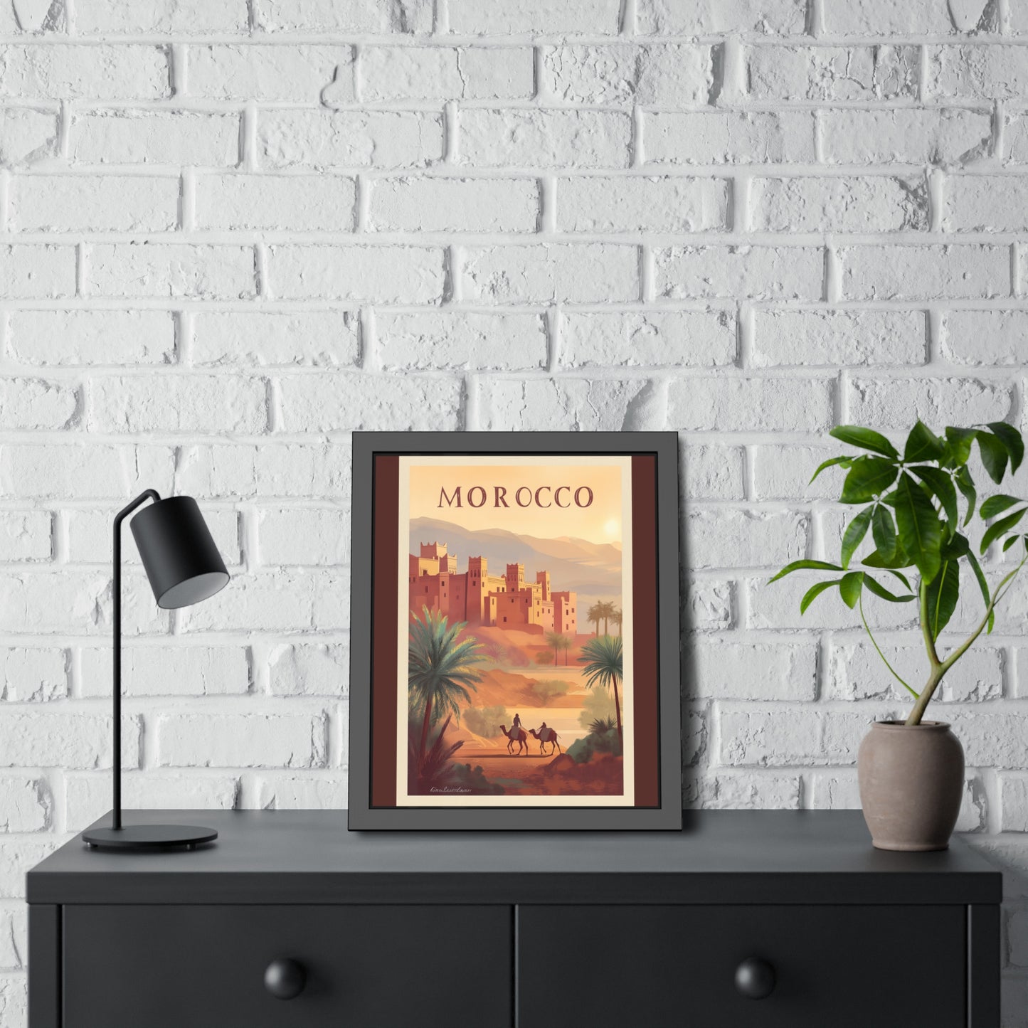 Morocco Vintage Travel Poster Framed Print