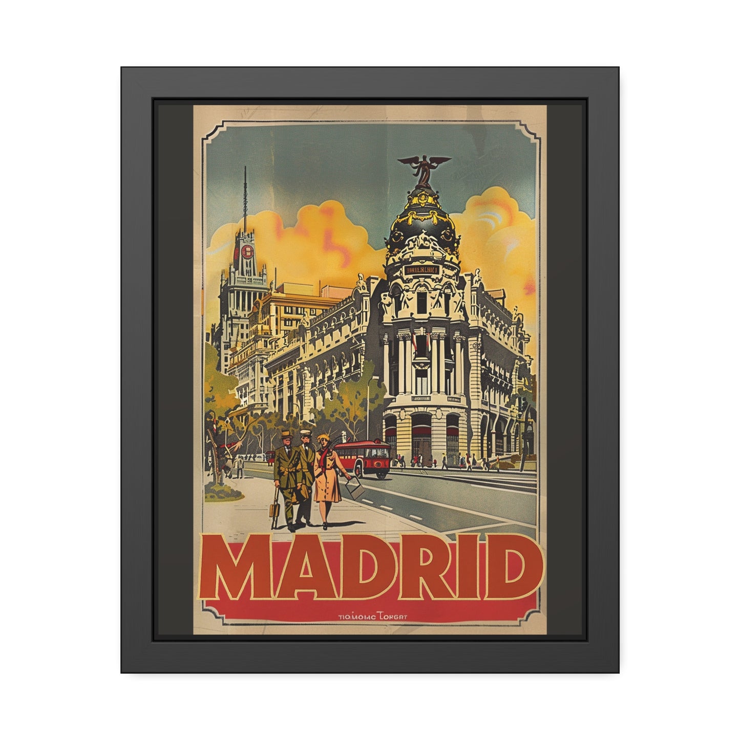 Madrid Vintage Travel Poster — Framed Paper Poster