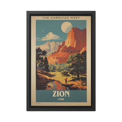 Vintage Utah Poster - Zion National Park, The American West Art Print Framed Posters