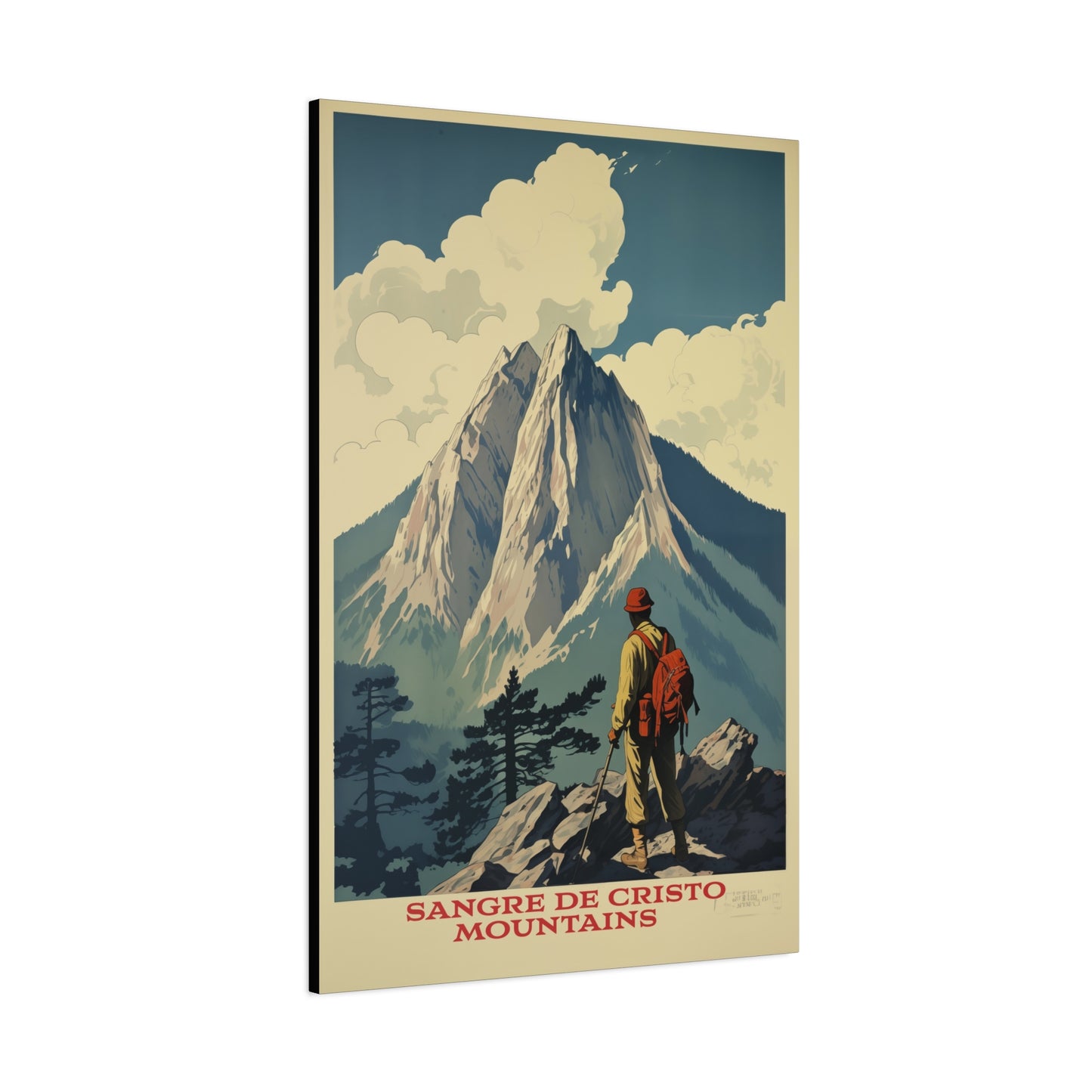 "Sangre de Cristo Mountains Explorer Poster - Matte Stretched Canvas Wall Art" Matte Canvas, Stretched, 1.25"