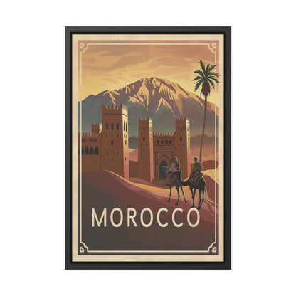 Framed Morocco Travel Poster — Vintage Desert Wall Art_M
