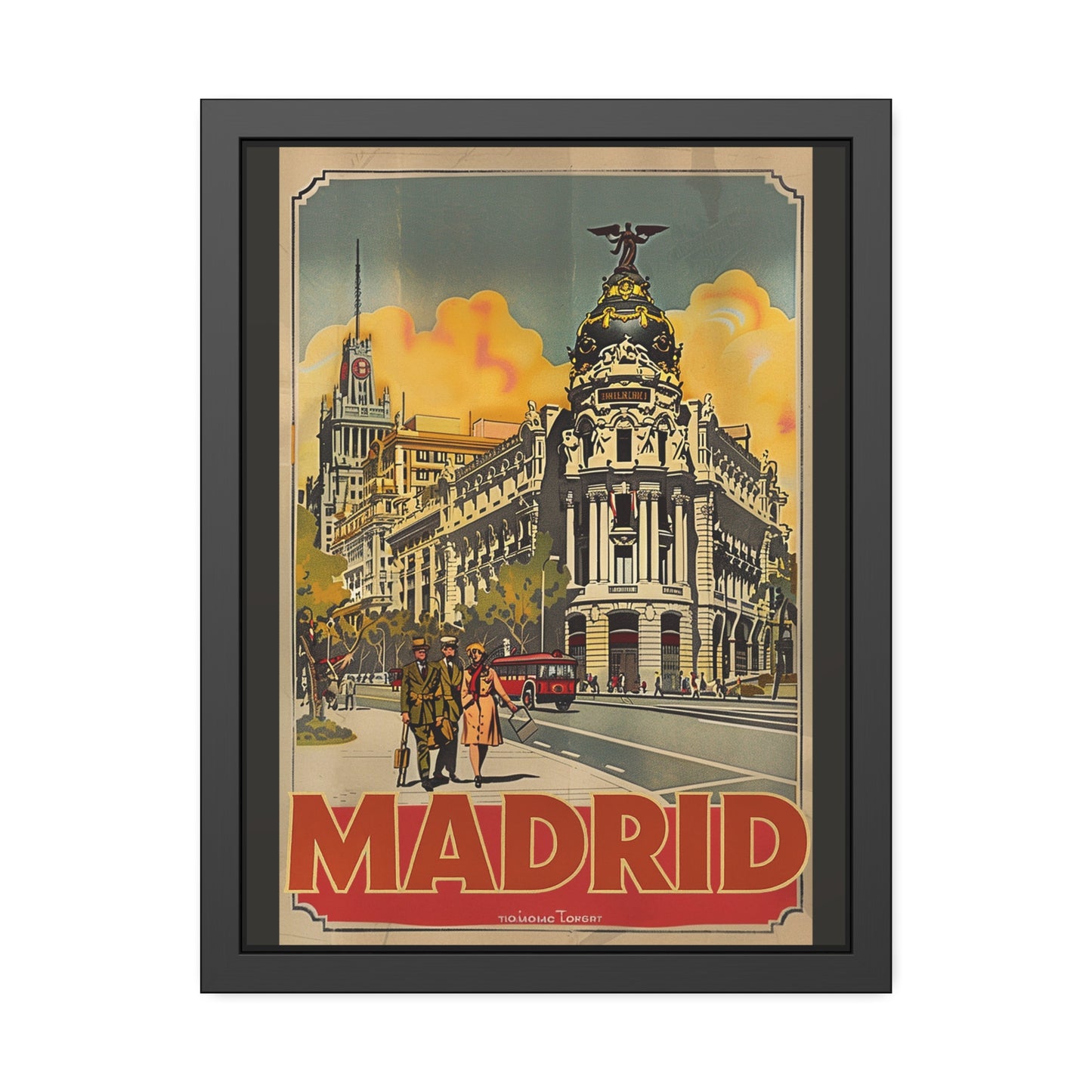 Madrid Vintage Travel Poster — Framed Paper Poster