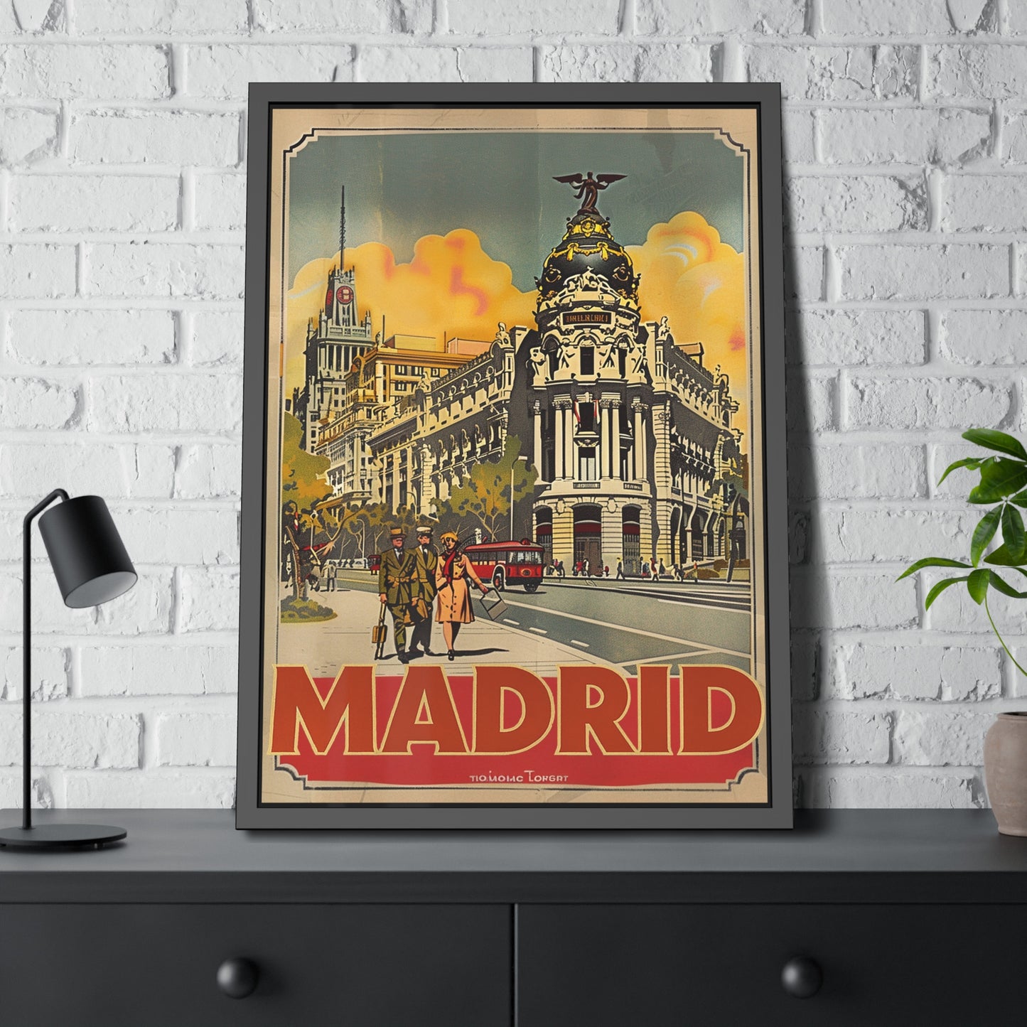 Madrid Vintage Travel Poster — Framed Paper Poster
