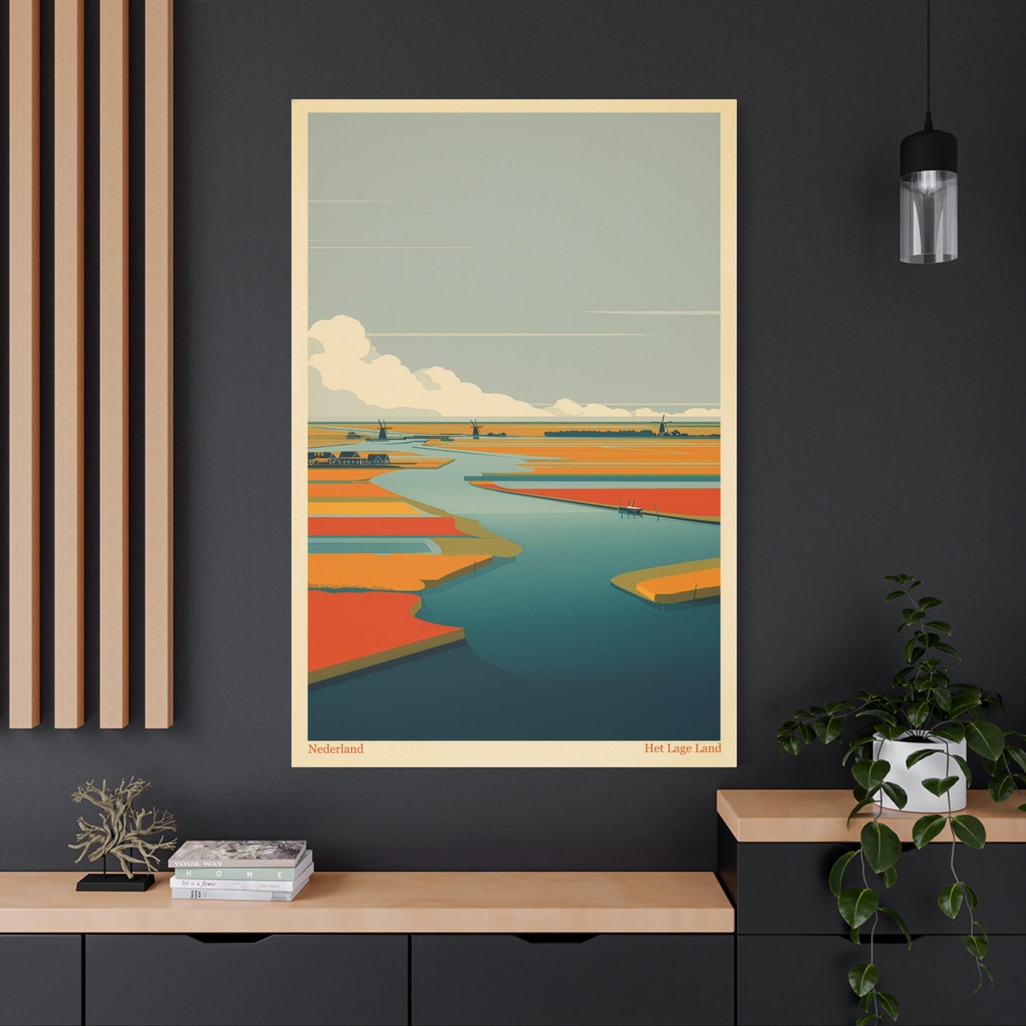 Het Lage Land 2 Vintage Netherlands Landscape Poster | Framed Canvas Print