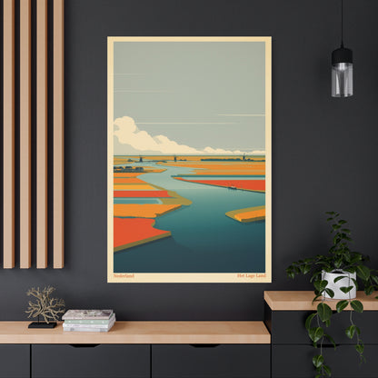 Het Lage Land 2 Vintage Netherlands Landscape Poster | Framed Canvas Print