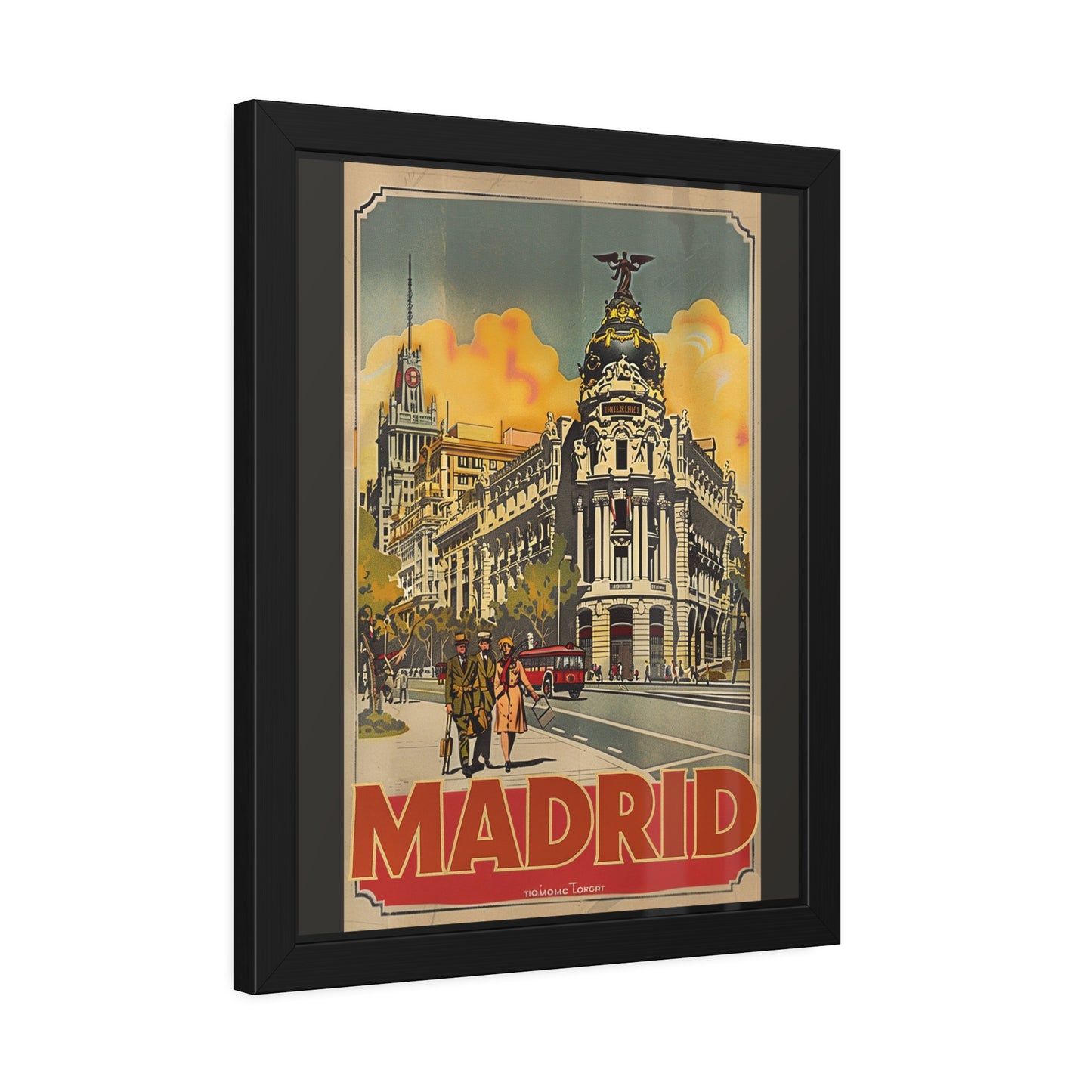 Madrid Vintage Travel Poster — Framed Paper Poster