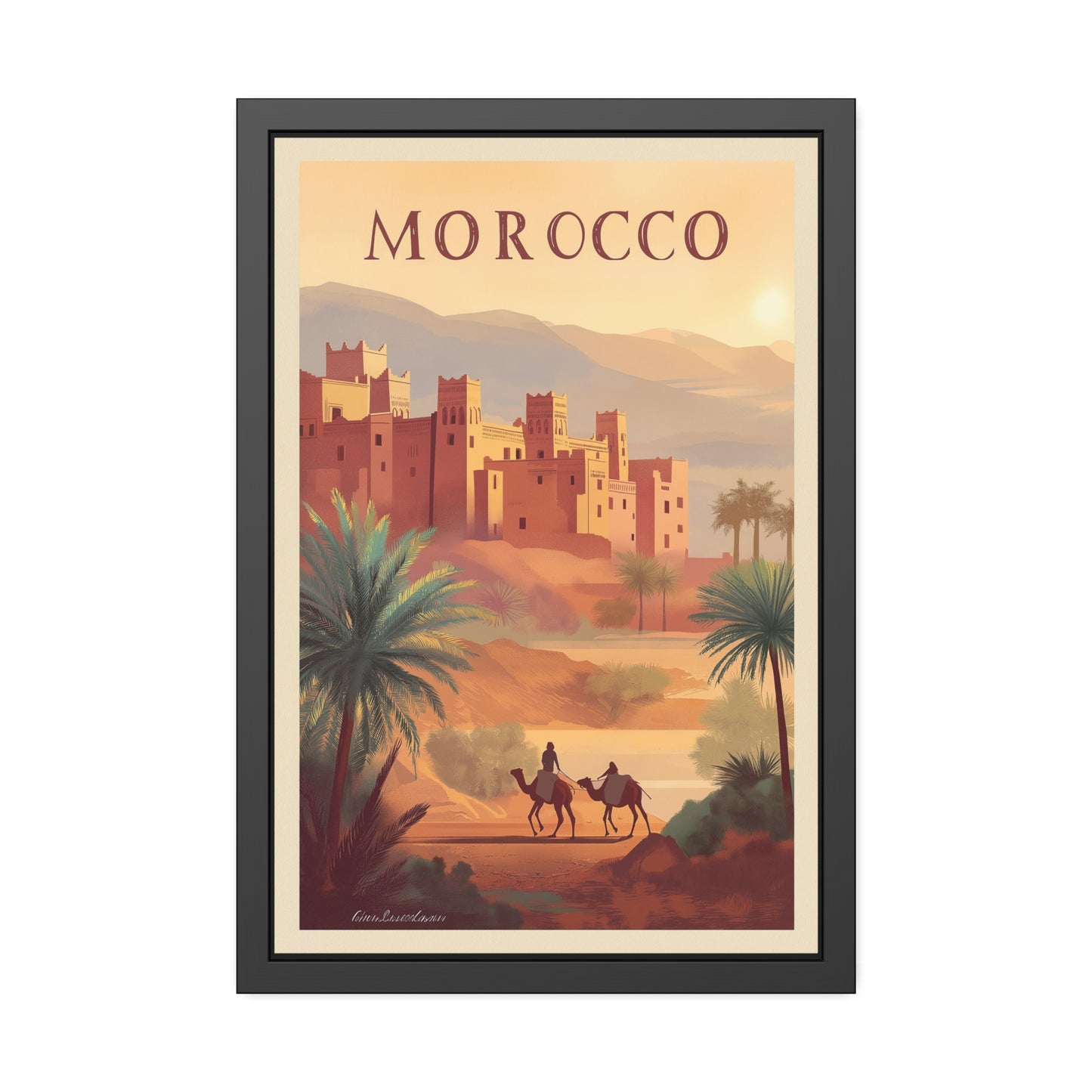 Morocco Vintage Travel Poster Framed Print