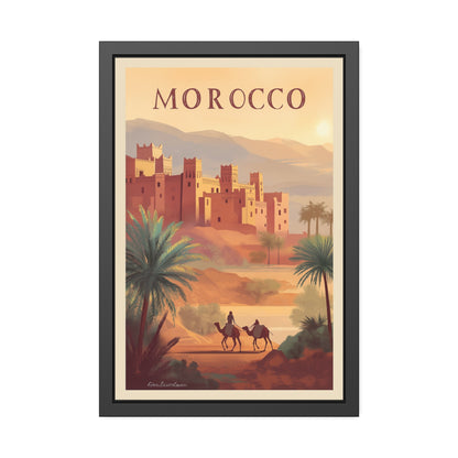Morocco Vintage Travel Poster Framed Print