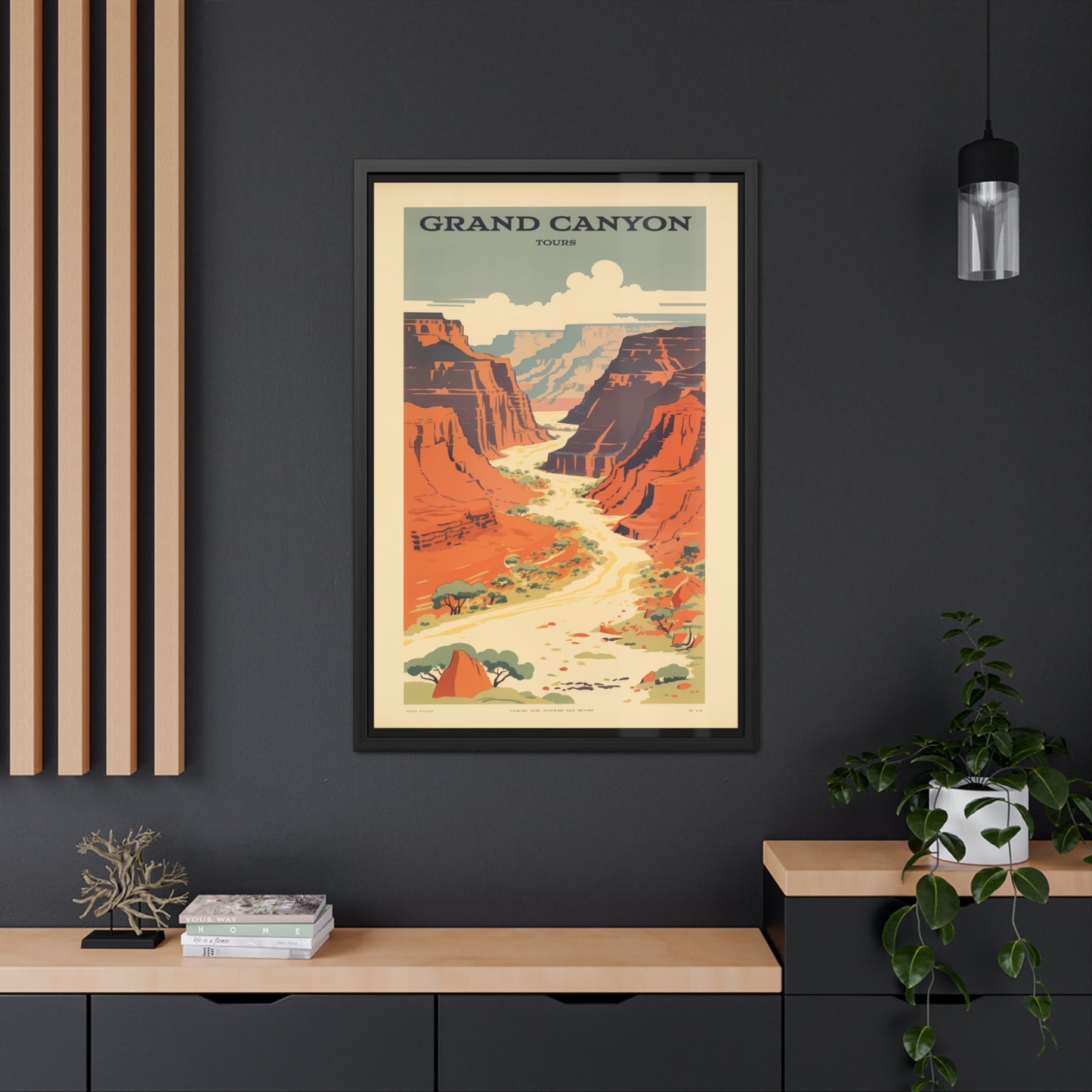 Vintage Grand Canyon Poster - Scenic Canyon River Tour Retro Travel Art Framed Posters