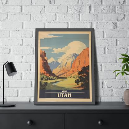 Utah Vintage Travel Poster — Framed Wall Art