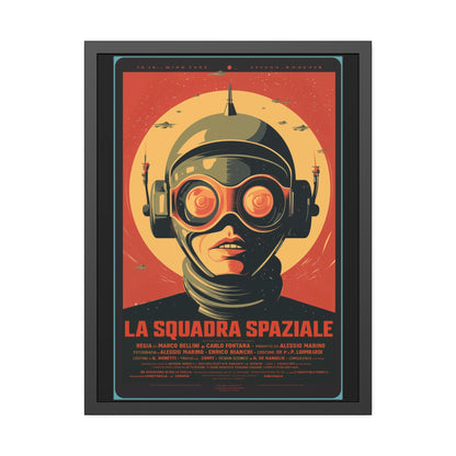 Framed Paper Poster — Retro Sci‑Fi 'La Squadra Spaziale' Wall Art