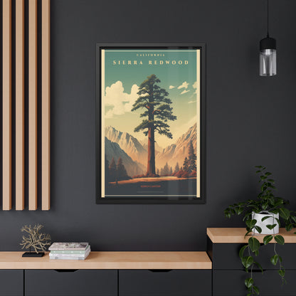 Vintage California Poster - Sierra Redwood in Kings Canyon National Park Art Framed Posters