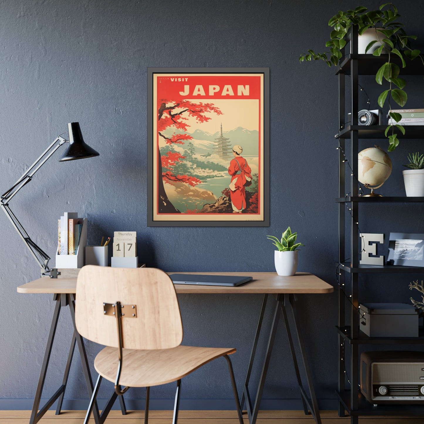 Visit Japan Vintage Travel Poster — Framed Paper Poster