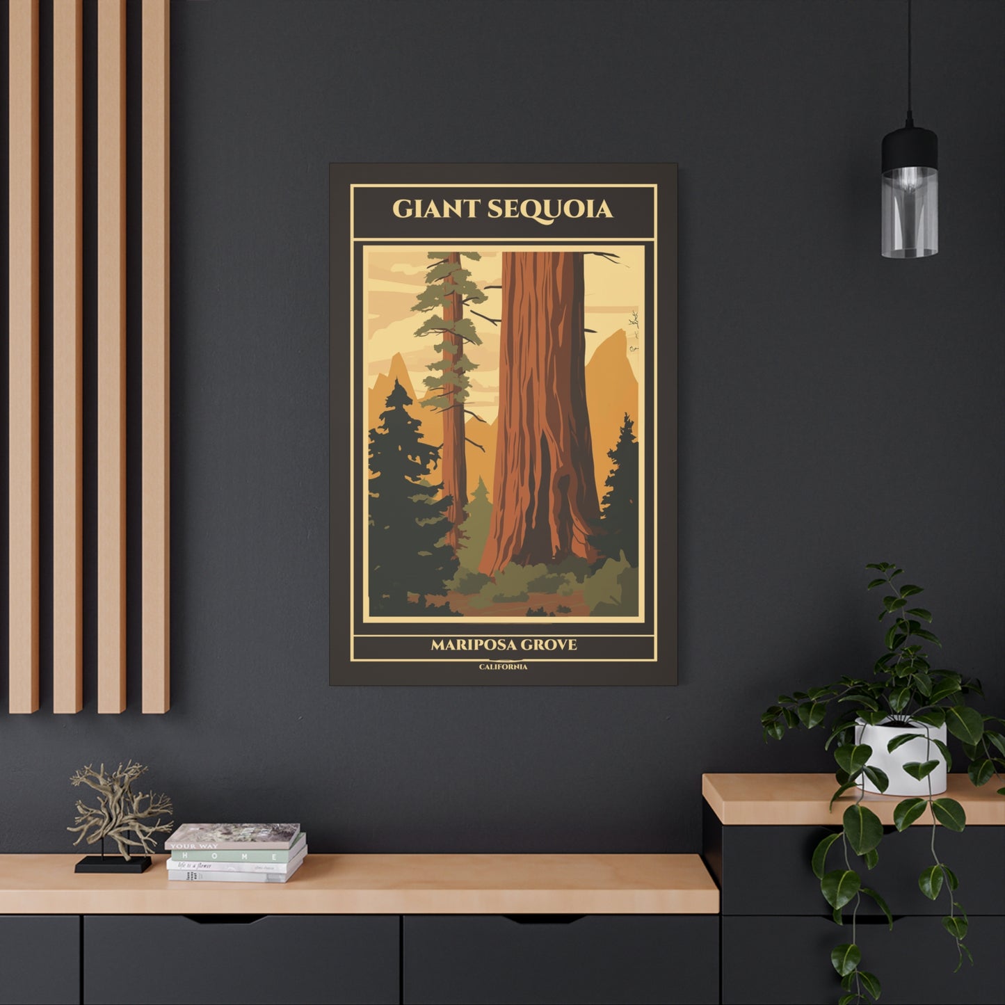 "Giant Sequoia Mariposa Grove Poster - California Matte Stretched Canvas Wall Art" Matte Canvas, Stretched, 1.25"