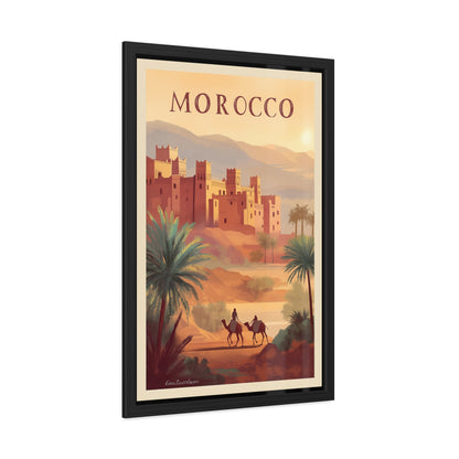 Morocco Travel Poster — Framed Vintage Desert Wall Art_M