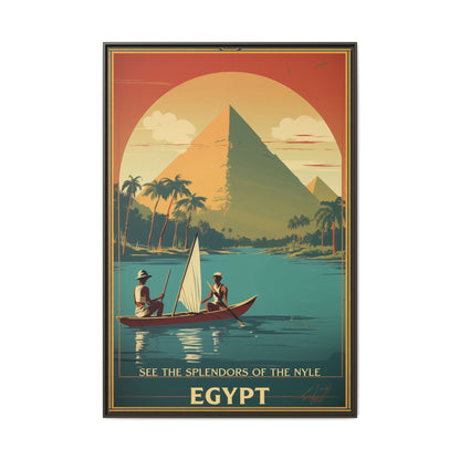 See the Splendors of the Nile — Egypt Vintage Matte Canvas Framed