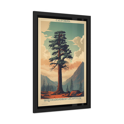 Vintage California Poster - Sequoiadendron Giganteum, Giant Sequoia Art Print Framed Posters