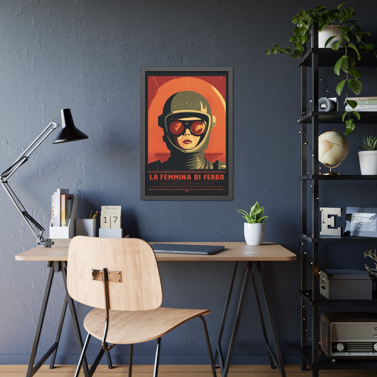 Framed Poster — La Femmina di Ferro Retro Sci‑Fi Art Print