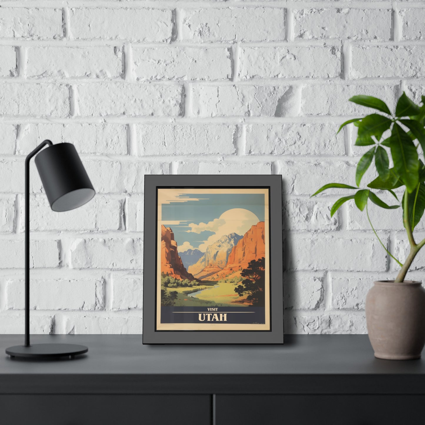 Utah Vintage Travel Poster — Framed Wall Art