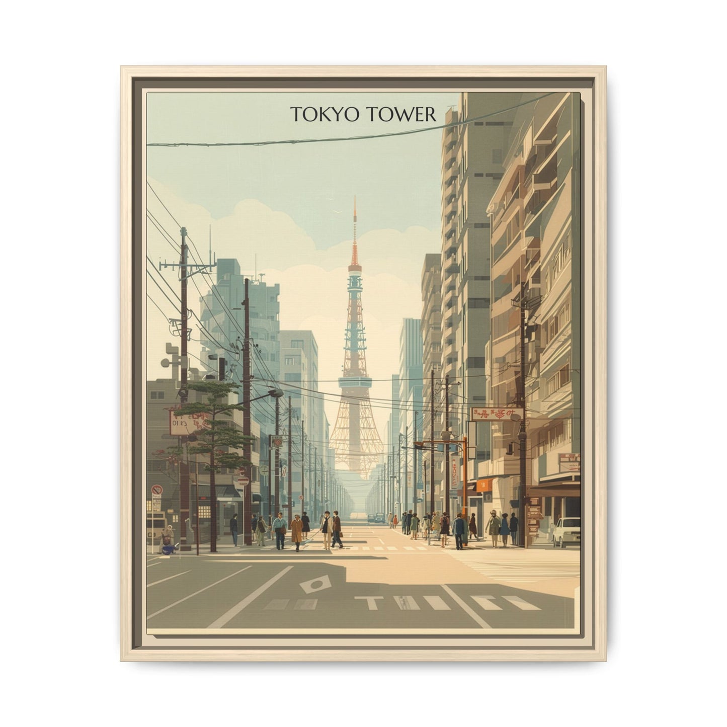 Tokyo Tower Vintage Travel Poster | Museum-Quality Fine Art Print